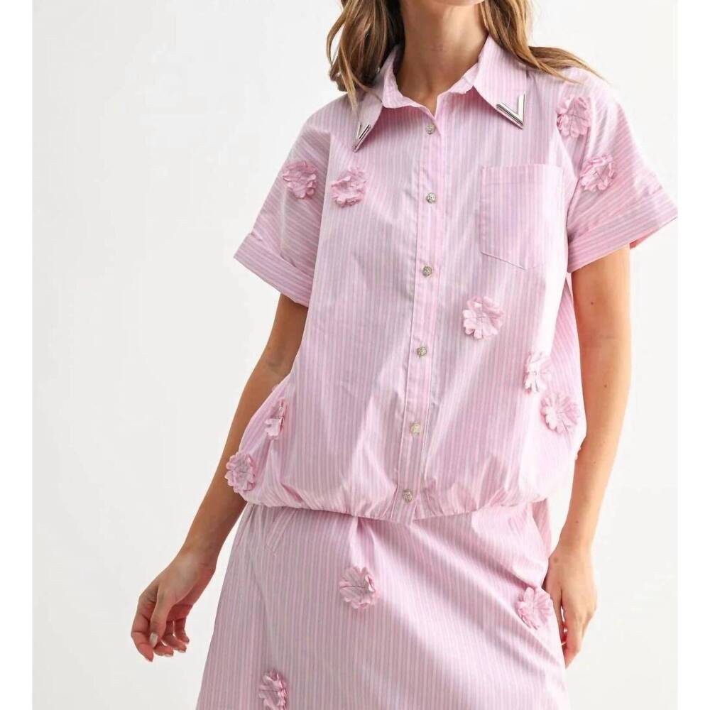 NEW JOH judy short-sleeve top in pink